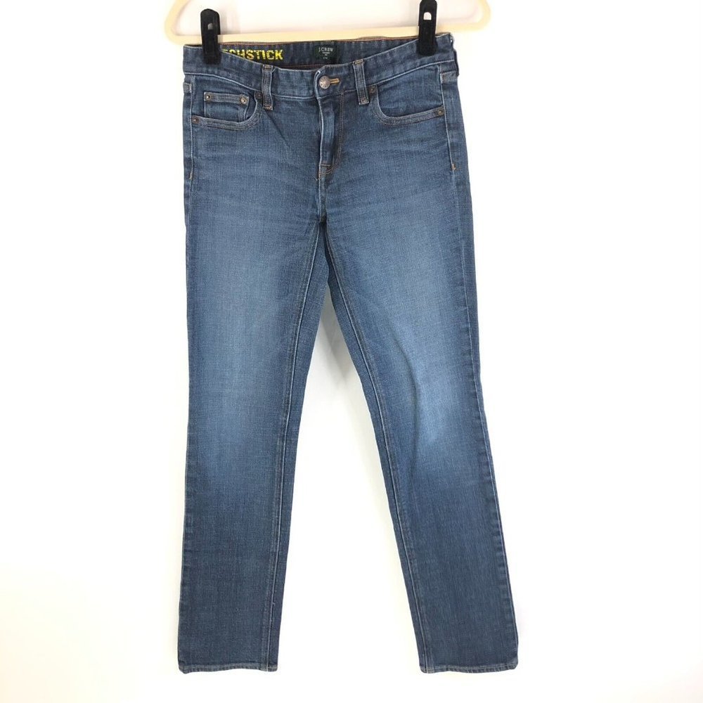 J Crew Womens Jeans Matchstick Straight Leg Dark Wash Stretch Size 27R